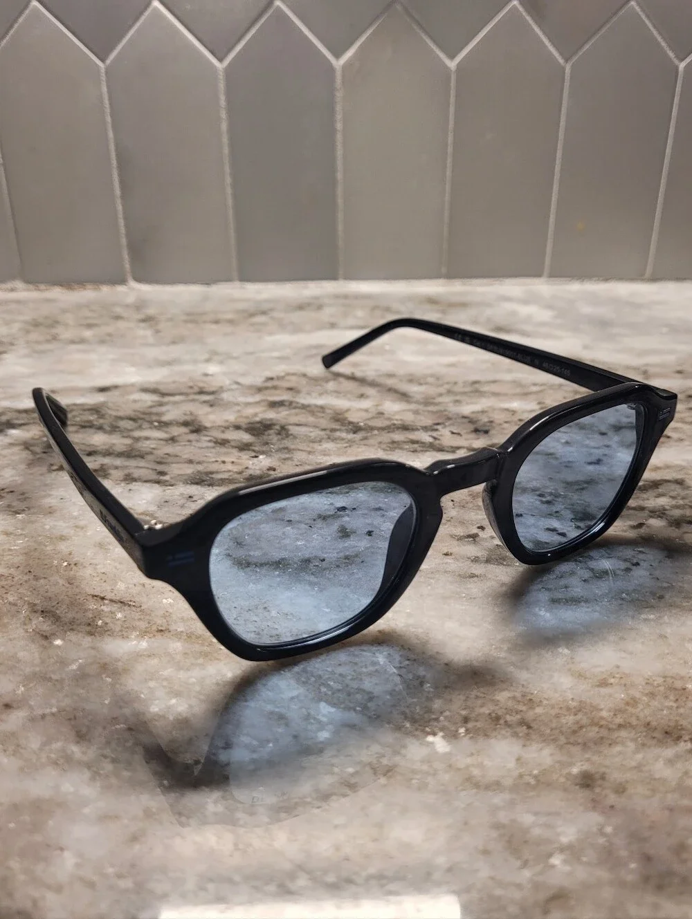 D.Franklin Ultra Light S Square Sunglasses - Black/Blue - Picture 4 of 5